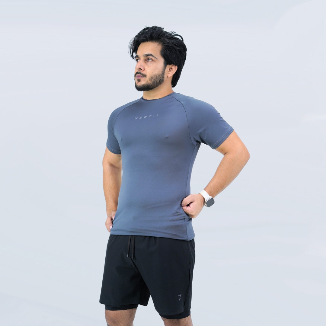 ACTIVE COMPRESSION TEES - CHARCOAL